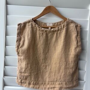 Laude the label 100% linen top turmeric yellow XS